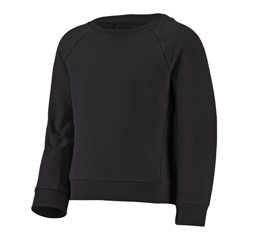 Hauts: e.s. Sweatshirt cotton stretch, enfants + noir