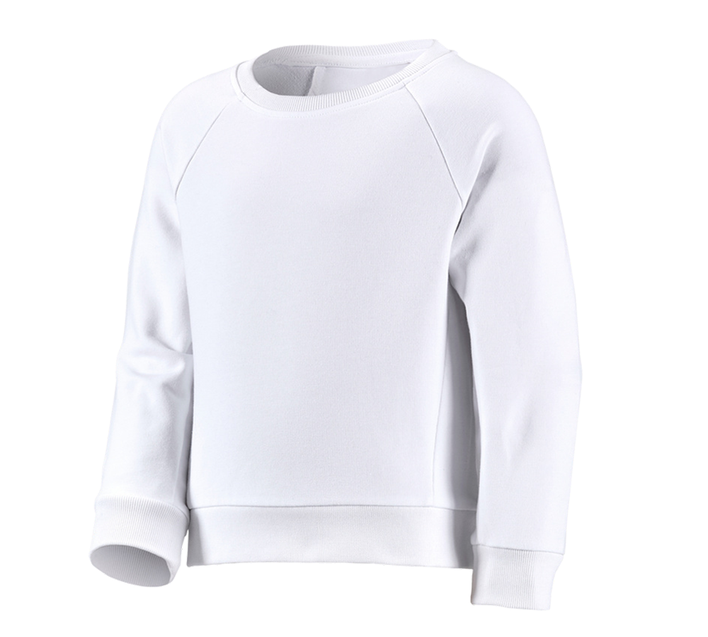 Hauts: e.s. Sweatshirt cotton stretch, enfants + blanc