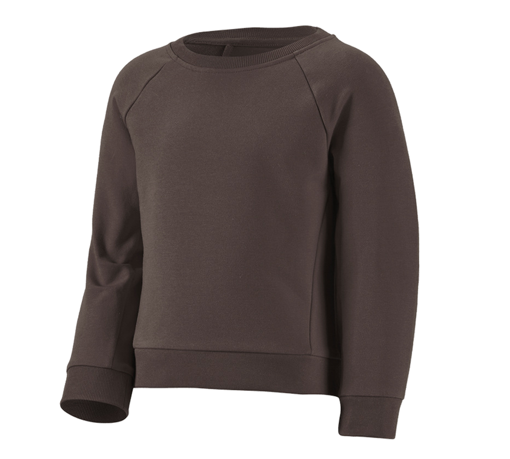Hauts: e.s. Sweatshirt cotton stretch, enfants + marron