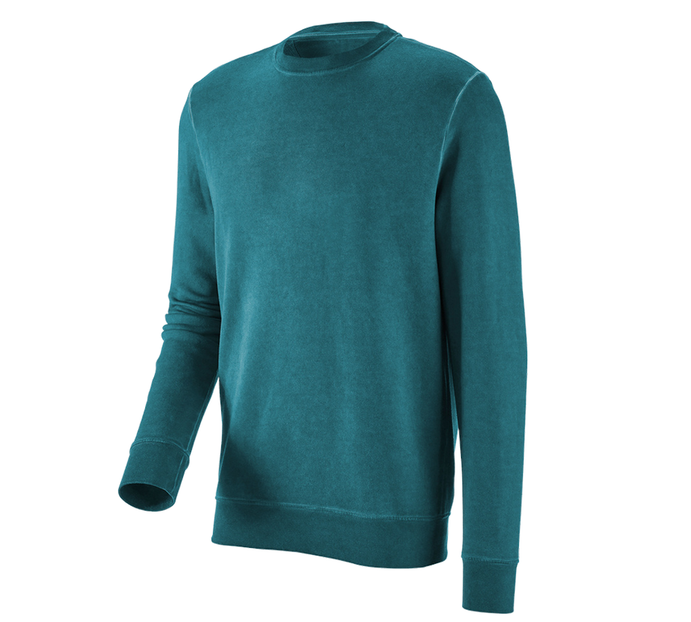 Shirts & Co.: e.s. Sweatshirt vintage poly cotton + dunkelcyan vintage