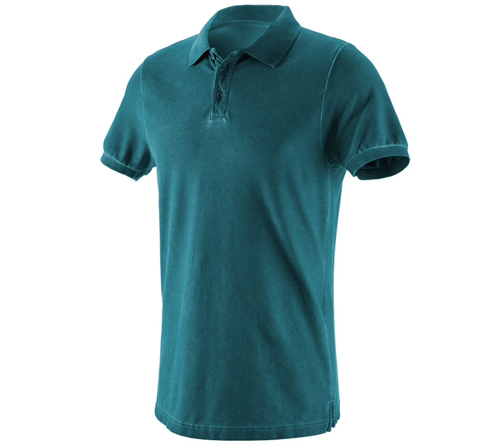 Shirts & Co.: e.s. Polo-Shirt vintage cotton stretch + dunkelcyan vintage