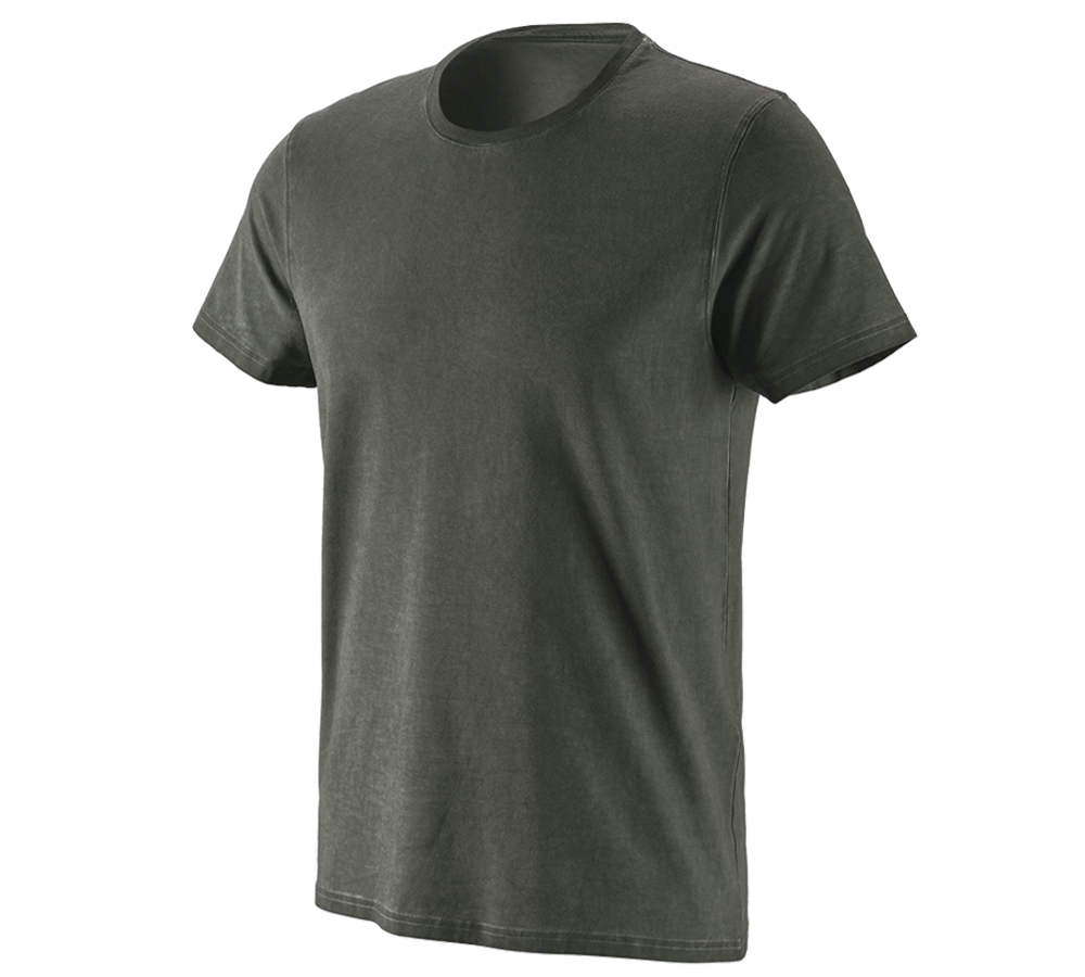 Menuisiers: e.s. T-Shirt vintage cotton stretch + vert camouflage vintage