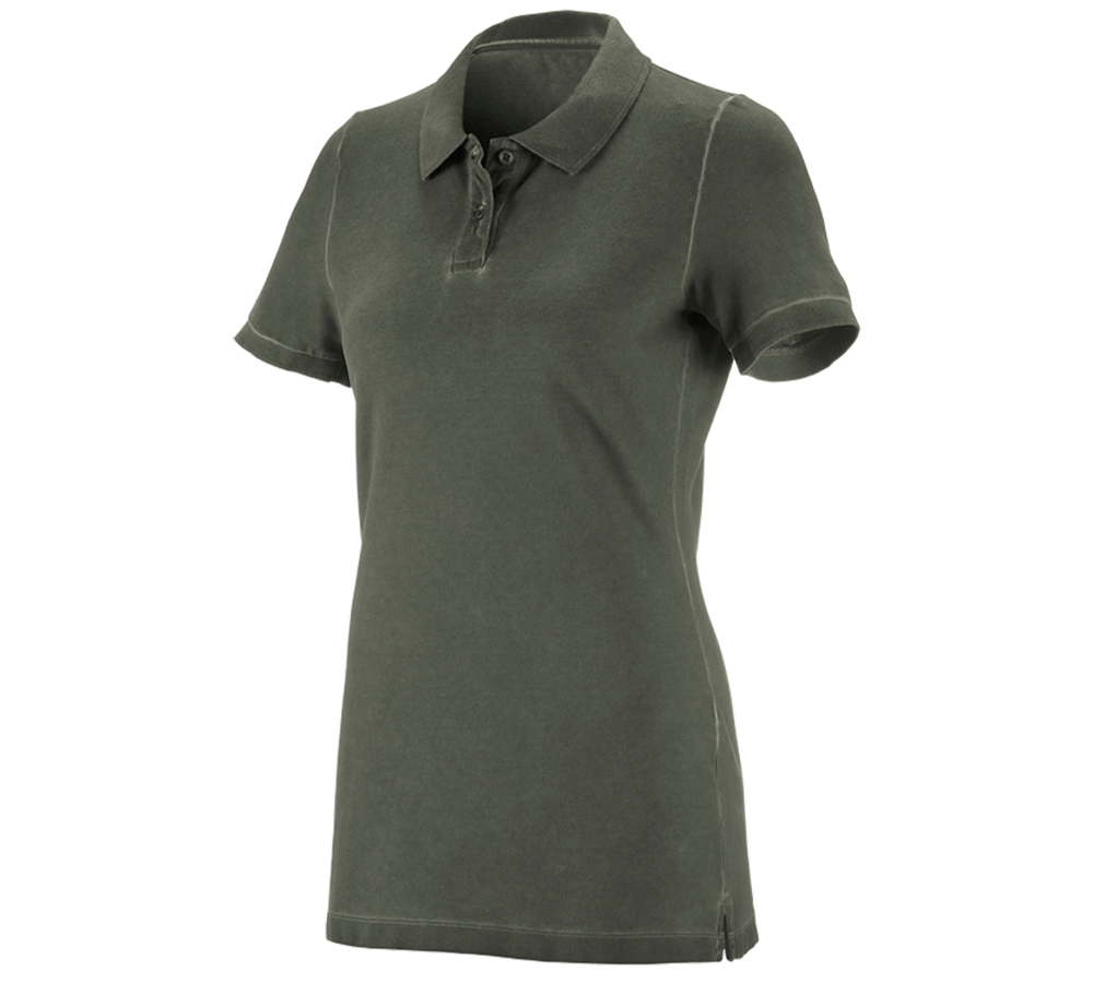 Schreiner / Tischler: e.s. Polo-Shirt vintage cotton stretch, Damen + tarngrün vintage