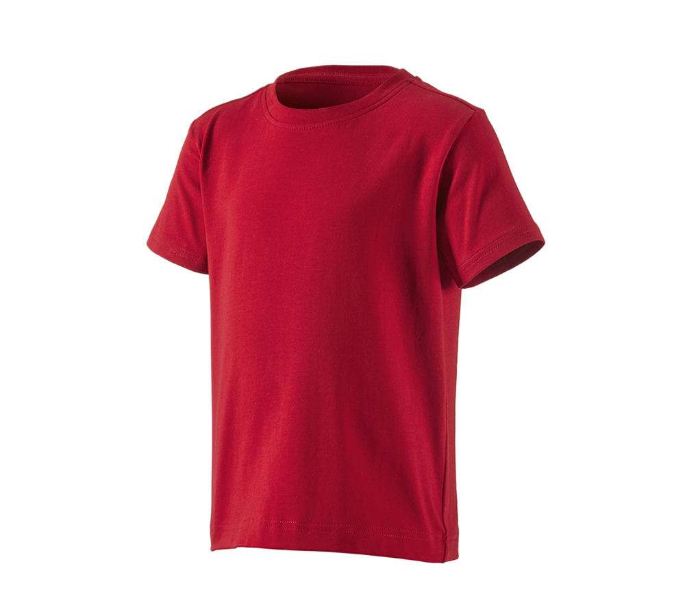 Hauts: e.s. T-shirt cotton stretch, enfants + rouge vif