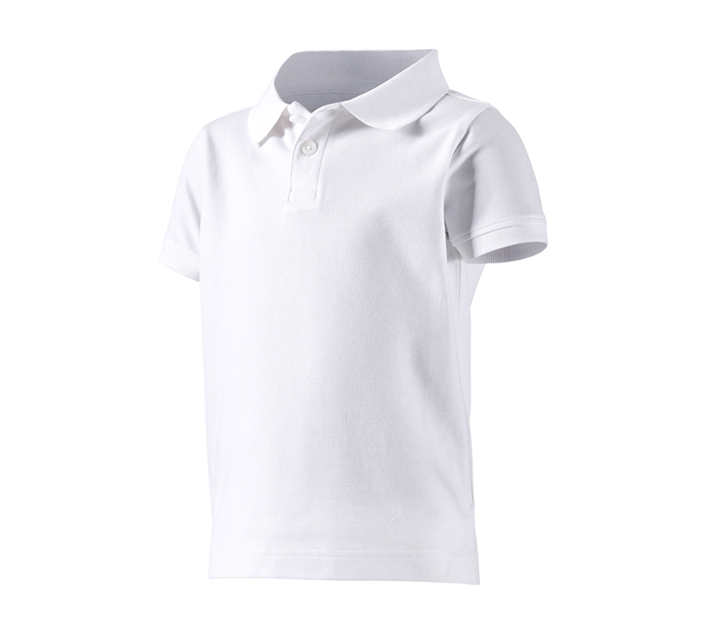 Shirts & Co.: e.s. Polo-Shirt cotton stretch, Kinder + weiß