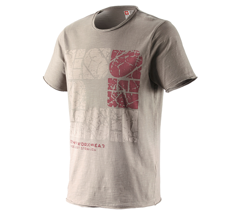 Hauts: e.s. T-Shirt denim workwear + taupe vintage