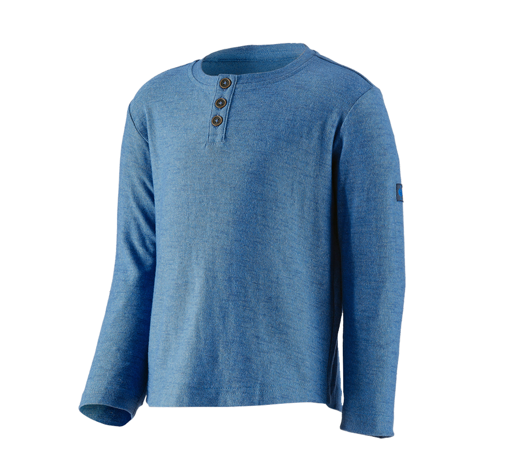Shirts & Co.: Longsleeve e.s.vintage, Kinder + arktikblau melange
