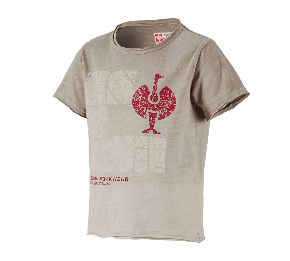 Hauts: e.s. T-Shirt denim workwear, enfants + taupe vintage