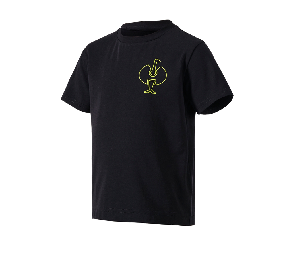 Shirts & Co.: T-Shirt e.s.trail, Kinder + schwarz/acidgelb