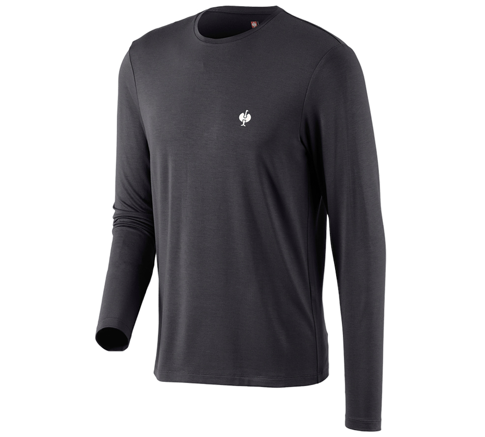 Shirts & Co.: Modal-Longsleeve e.s.concrete + schwarz