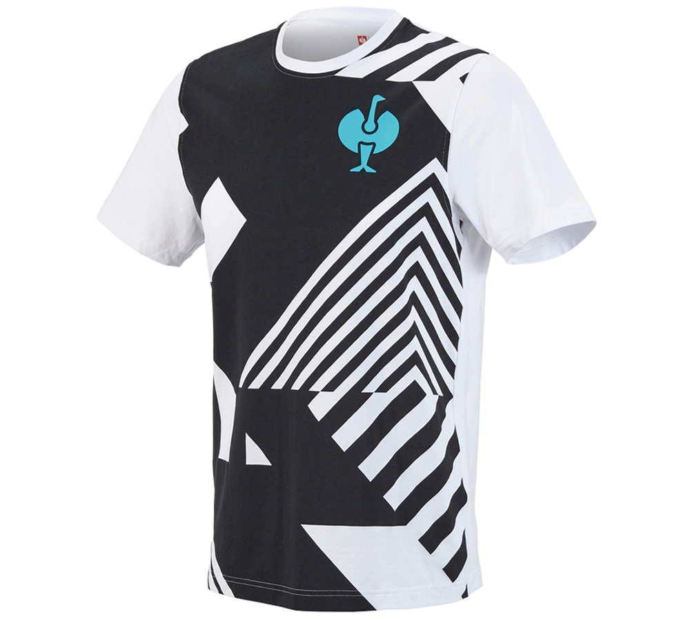 Hauts: T-Shirt e.s.trail graphic + noir/blanc