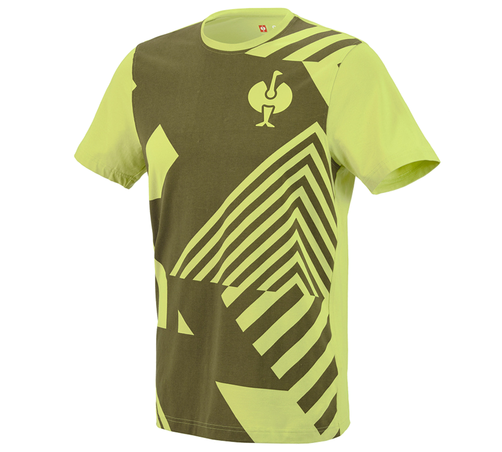 Hauts: T-Shirt e.s.trail graphic + vert genévrier/vert citron