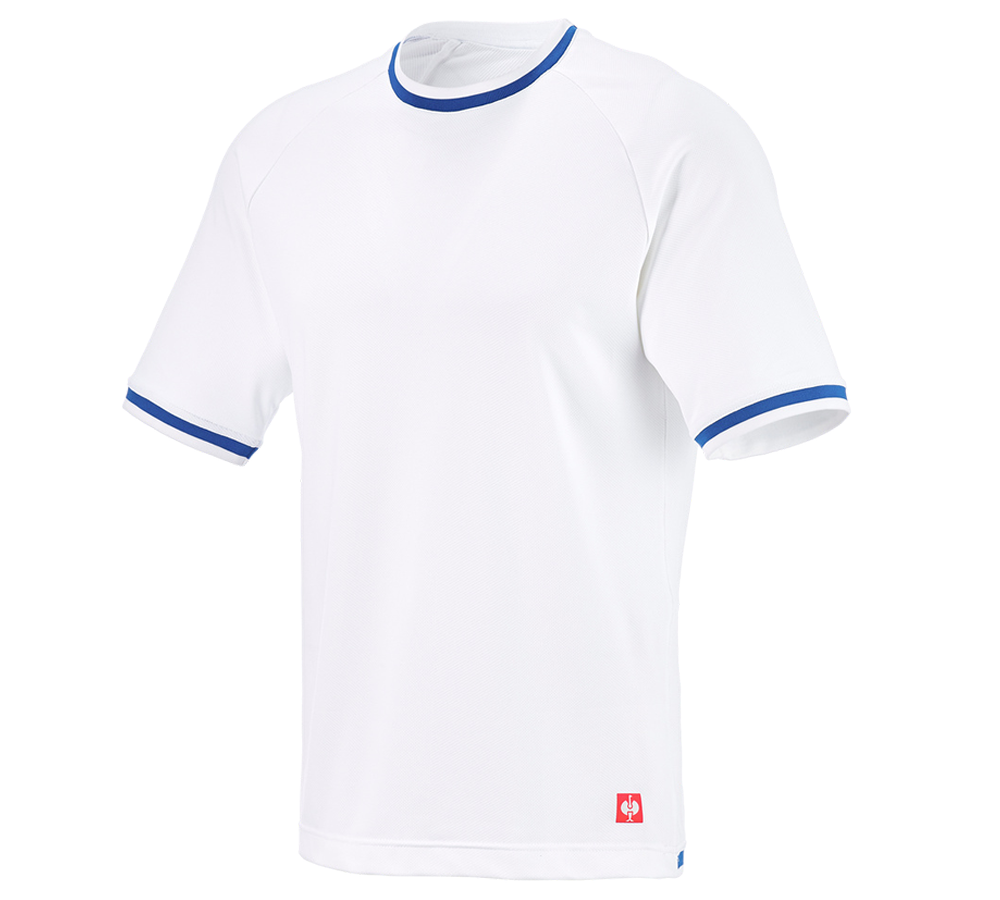Hauts: T-shirt fonctionnel e.s.ambition + blanc/bleu gentiane