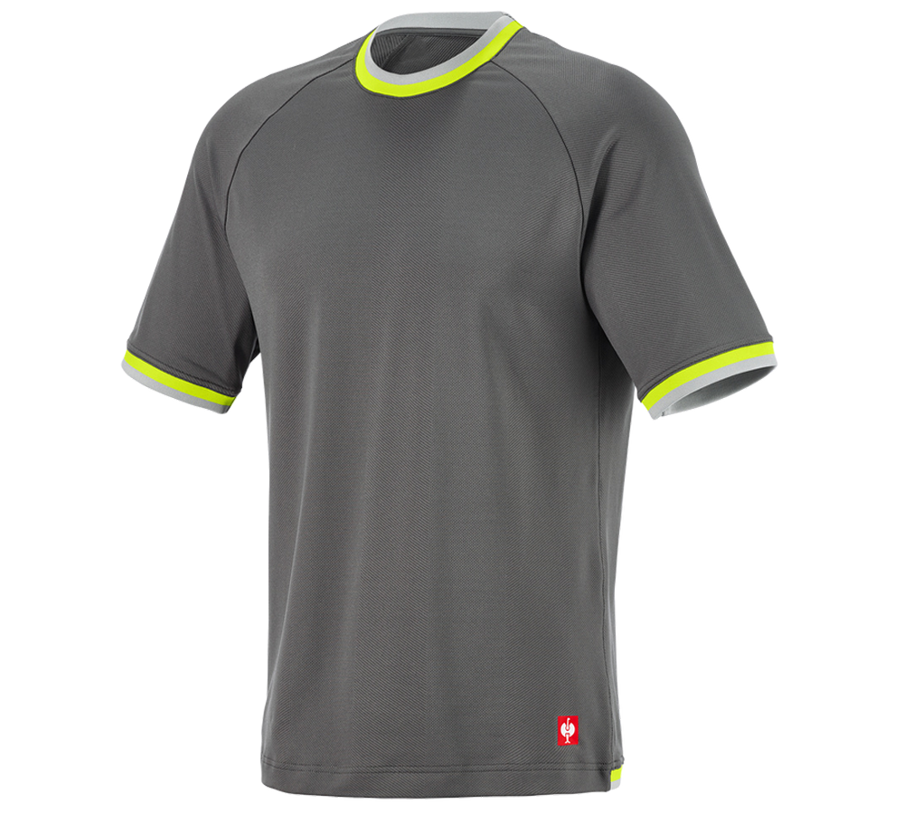 Vêtements: T-shirt fonctionnel e.s.ambition + anthracite/jaune fluo