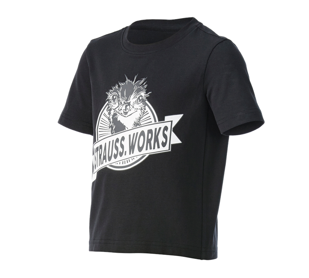 Bekleidung: e.s. T-Shirt strauss works, Kinder + schwarz/weiß