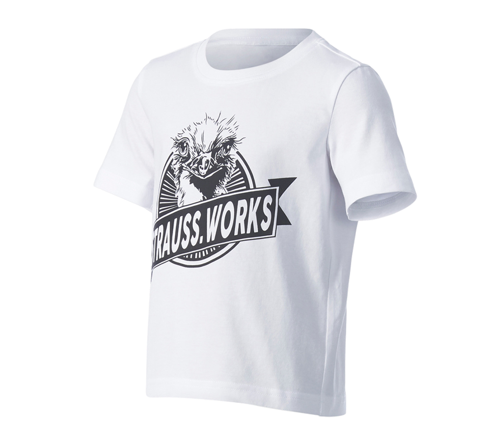 Hauts: e.s. T-shirt strauss works, enfants + blanc
