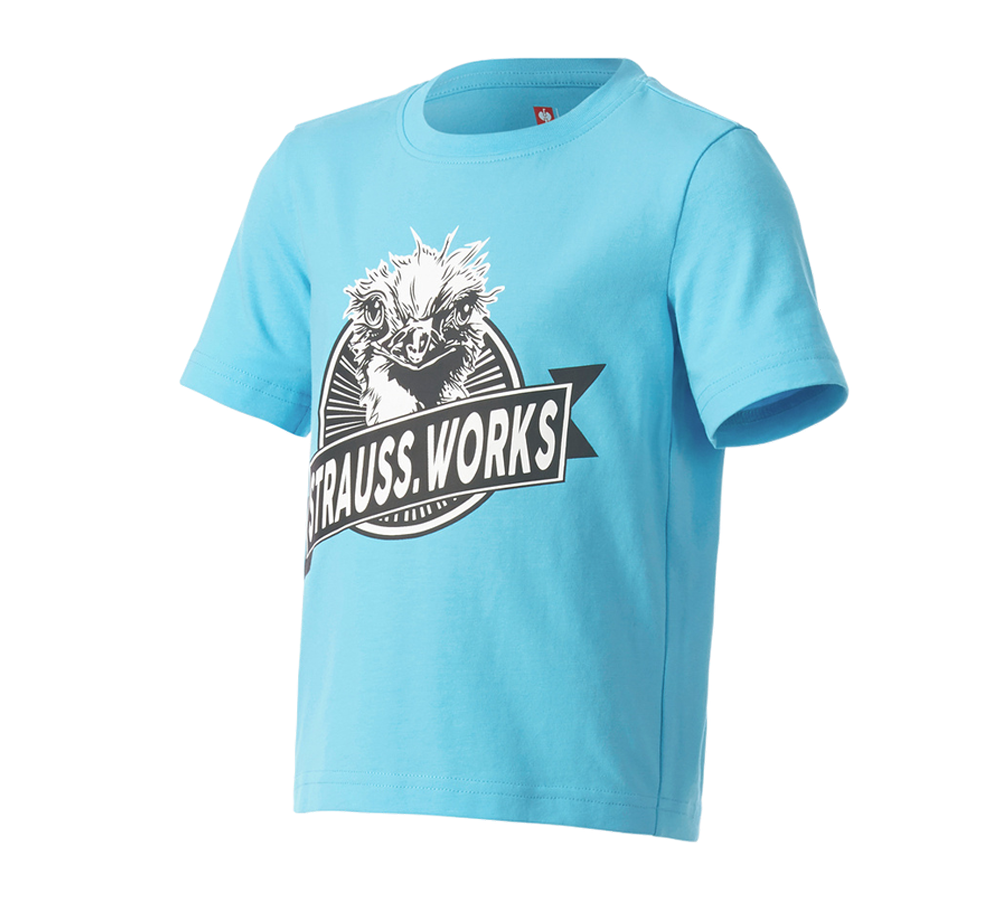 Vêtements: e.s. T-shirt strauss works, enfants + lapis turquoise