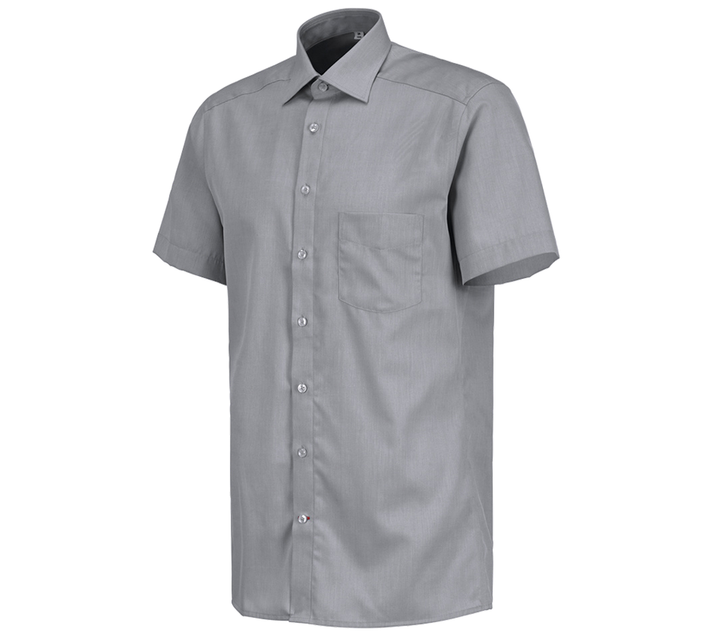 Shirts & Co.: Business Hemd e.s.comfort, kurzarm + grau melange