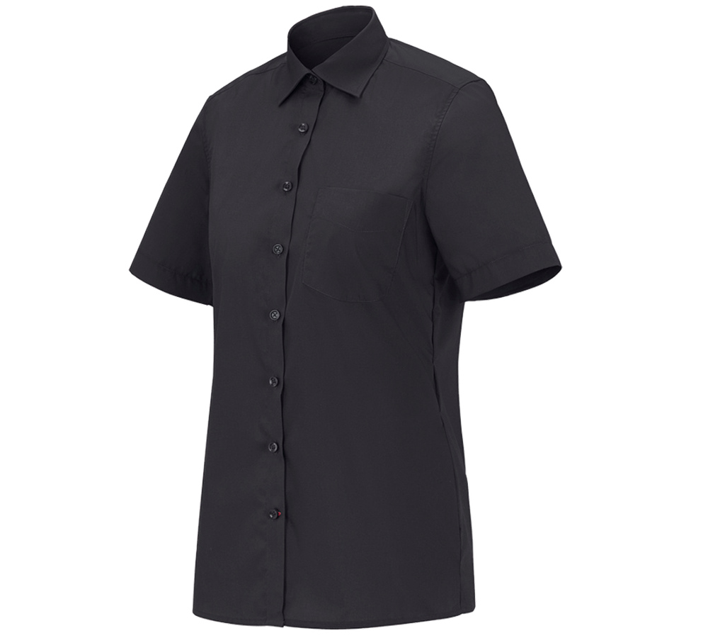 Shirts & Co.: e.s. Servicebluse kurzarm + schwarz