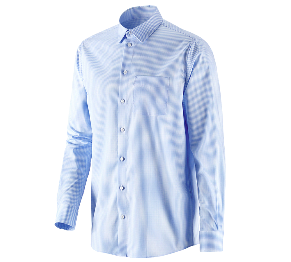 Thèmes: e.s. Chemise de travail cotton stretch comfort fit + bleu glacial à carreaux