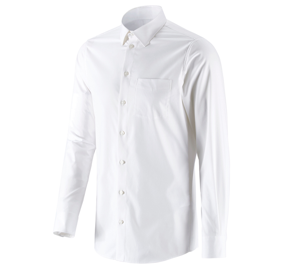 Thèmes: e.s. Chemise de travail cotton stretch, slim fit + blanc