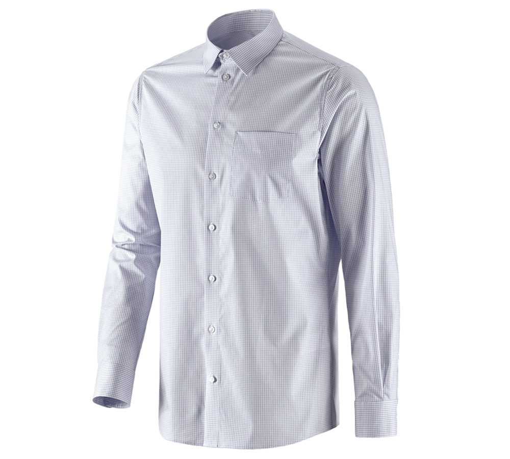 Thèmes: e.s. Chemise de travail cotton stretch regular fit + gris brume à carreaux