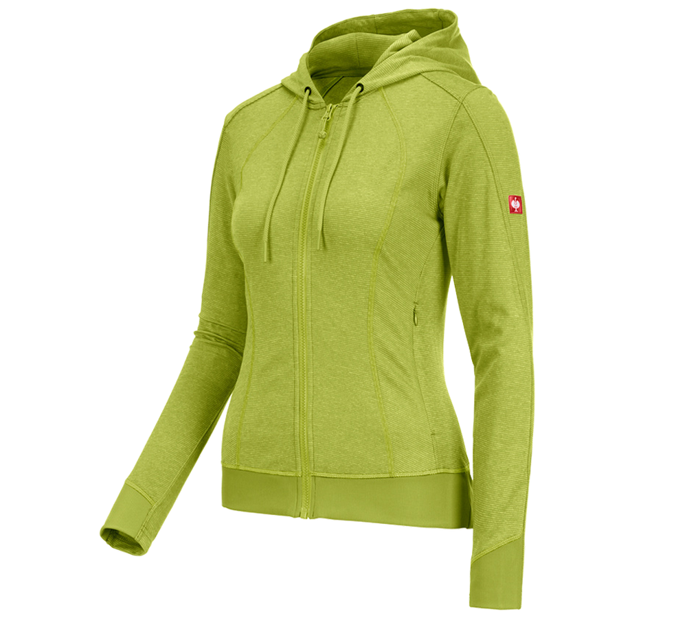 Horti-/ Sylvi-/ Agriculture: e.s. Veste à capuche fonctionnel stripe, femmes + vert mai