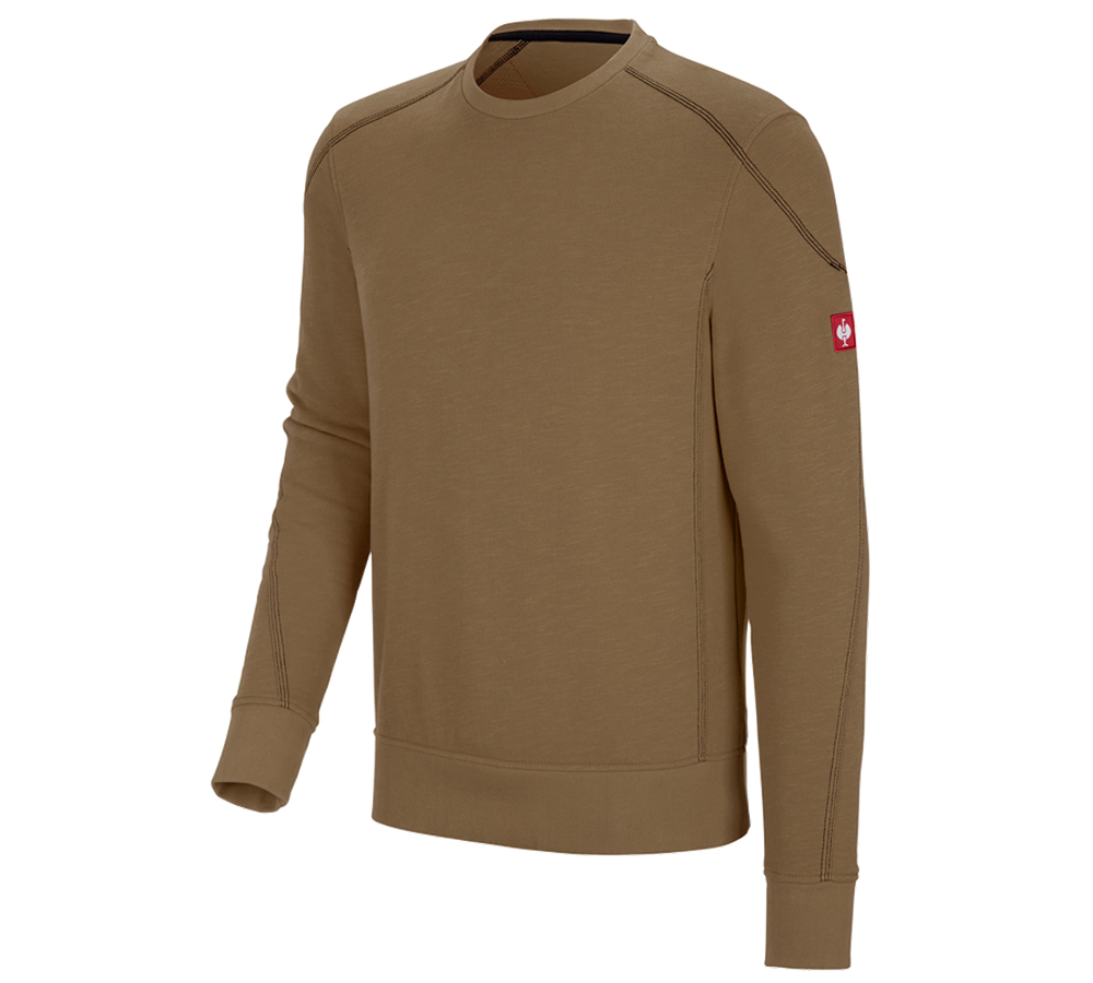 Shirts & Co.: Sweatshirt cotton slub e.s.roughtough + walnuss