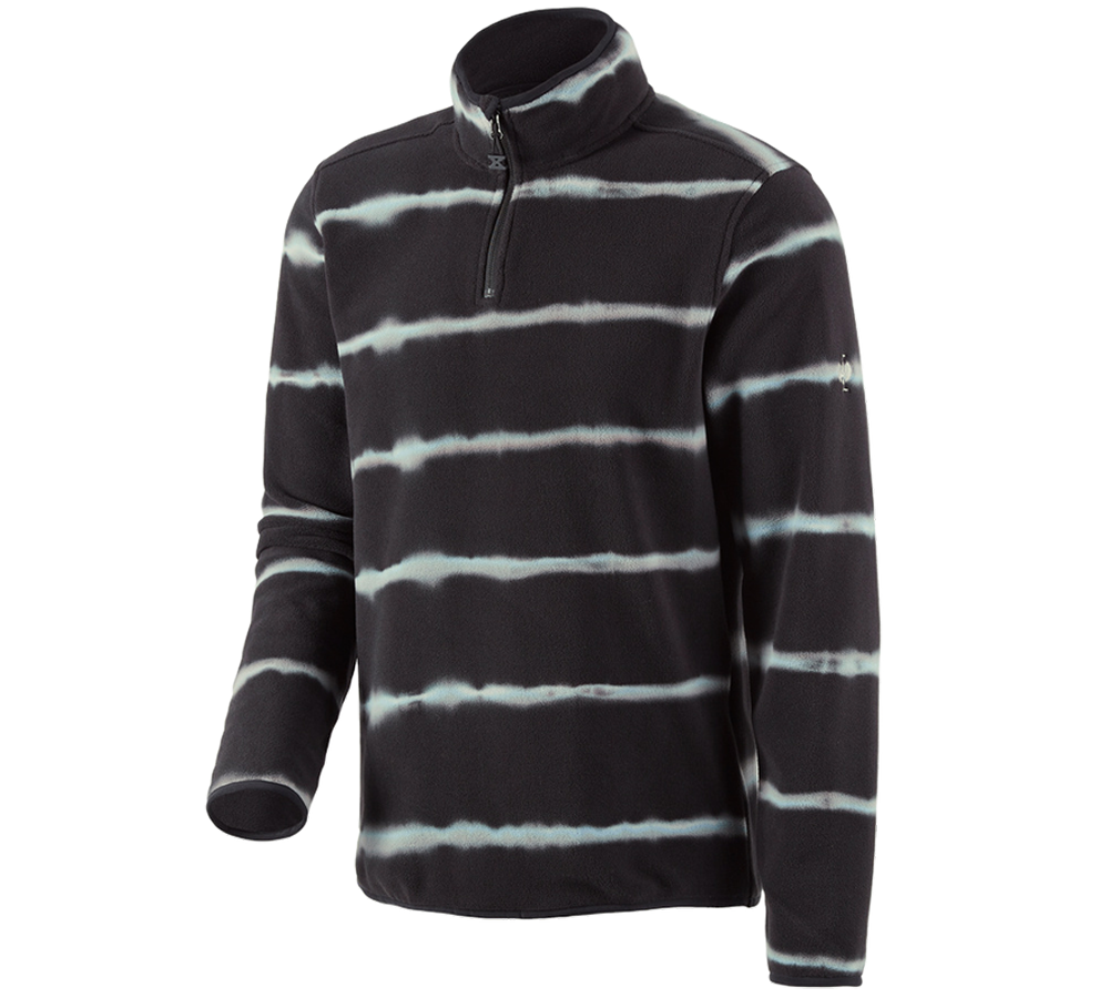 Shirts & Co.: Fleece Troyer tie-dye e.s.motion ten + oxidschwarz/magnetgrau