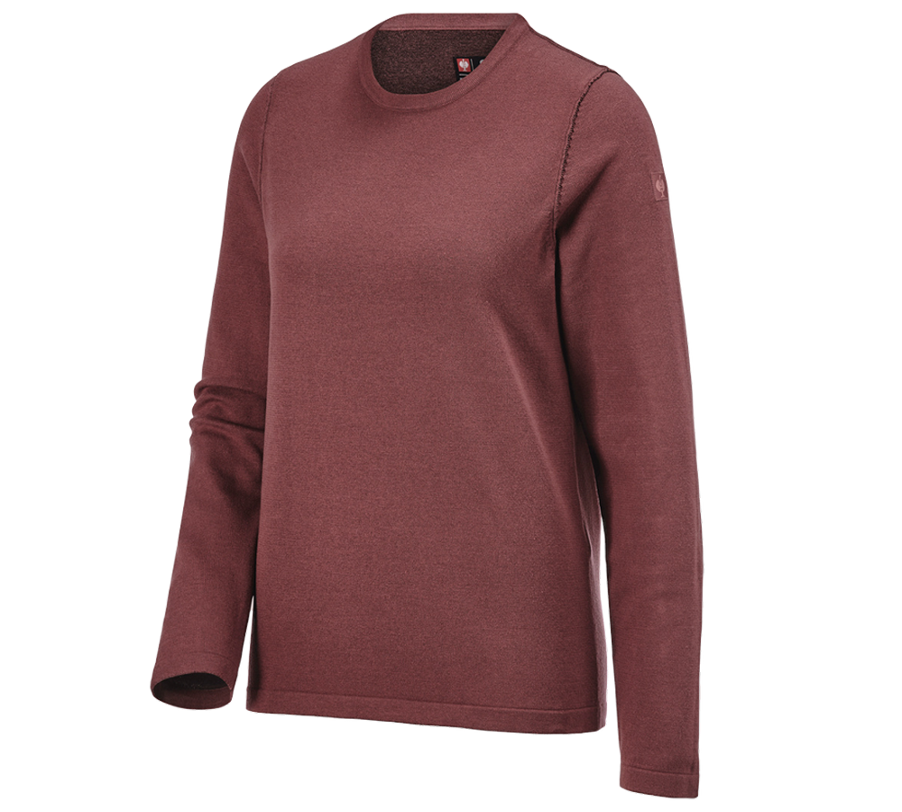 Vêtements: Pullover à col rond e.s.iconic, femmes + rouge oxyde