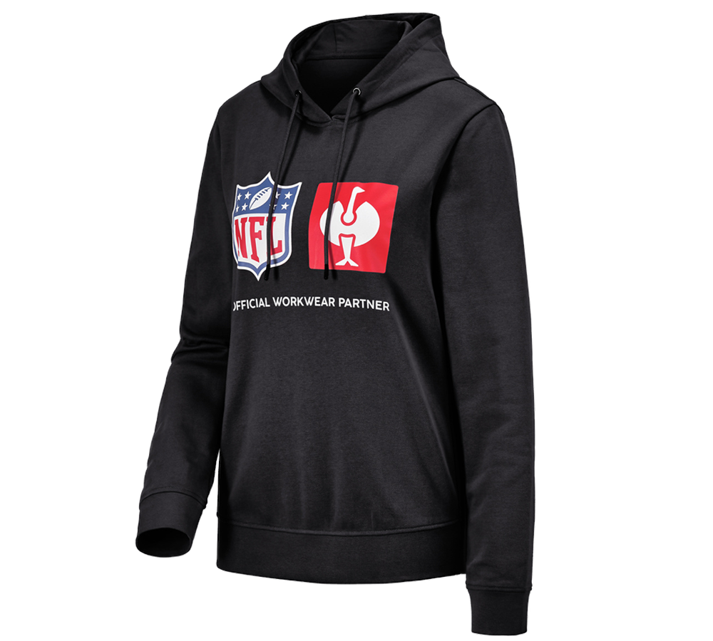 Hauts: NFL Hoodie cotton, ladies + noir