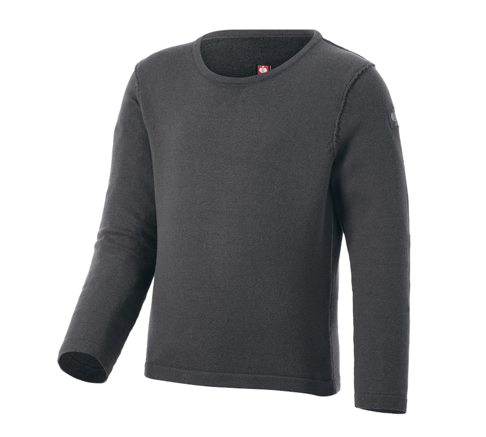 Vêtements: Pullover à col rond e.s.iconic, enfants + gris carbone