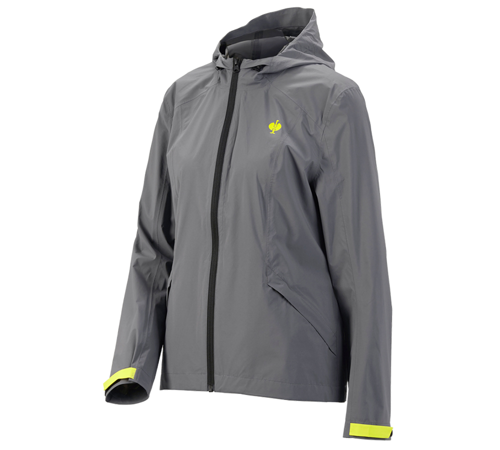 Vestes de travail: Coupe-vent light-pack e.s.trail, femmes + gris basalte/jaune acide