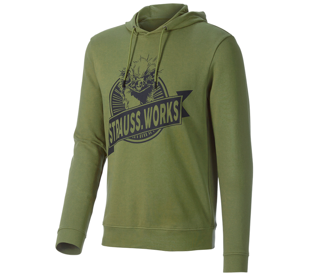 Shirts & Co.: Hoody-Sweatshirt e.s.iconic works + berggrün