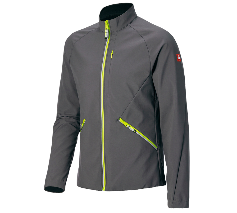 Vestes de travail: Veste Softshell e.s.ambition + anthracite/jaune fluo