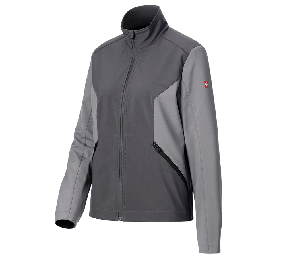 Vêtements: Veste Softshell e.s.trail pure, femmes + gris carbone/gris basalte