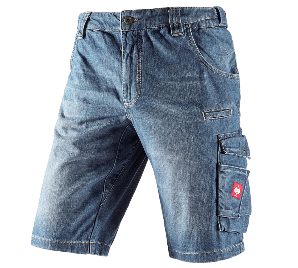 Pantalons de travail: e.s. Short worker en jeans + stonewashed