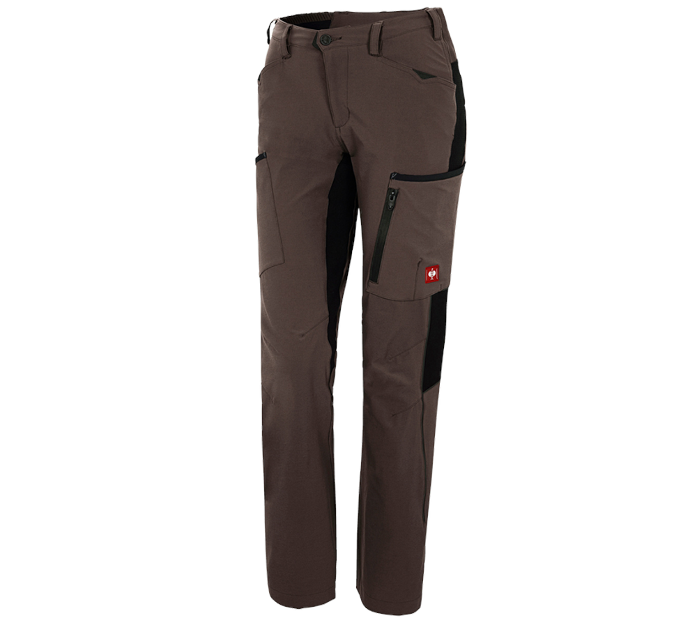Pantalons de travail: Pantalon Cargo e.s.vision stretch, femmes + marron/noir