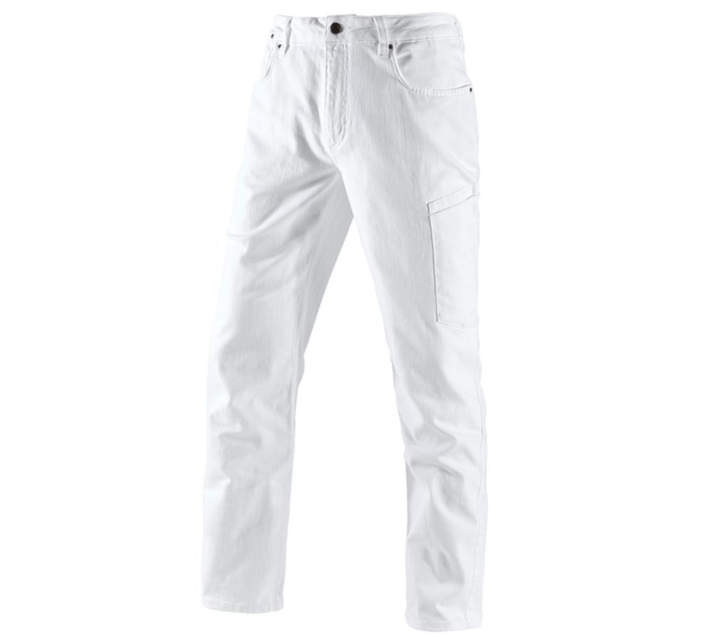 Pantalons de travail: e.s. Jeans à 7 poches + blanc