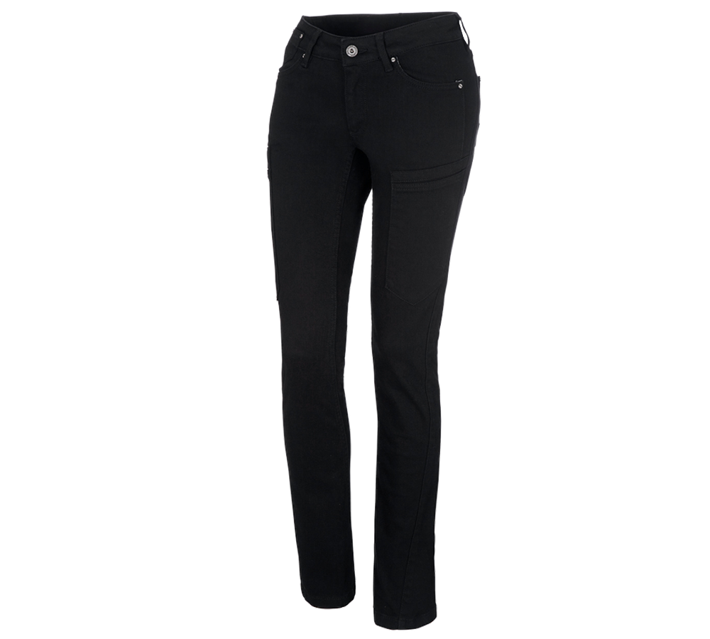Pantalons de travail: e.s. Jeans à 7 poches, femmes + noir