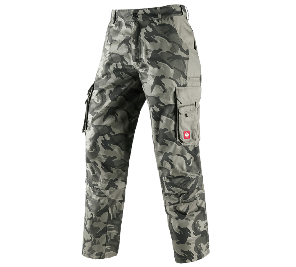 Horti-/ Sylvi-/ Agriculture: Pantalon zippé e.s. camouflage + camouflage gris pierre