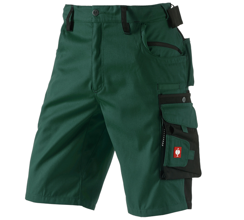Pantalons de travail: Short e.s.motion + vert/noir