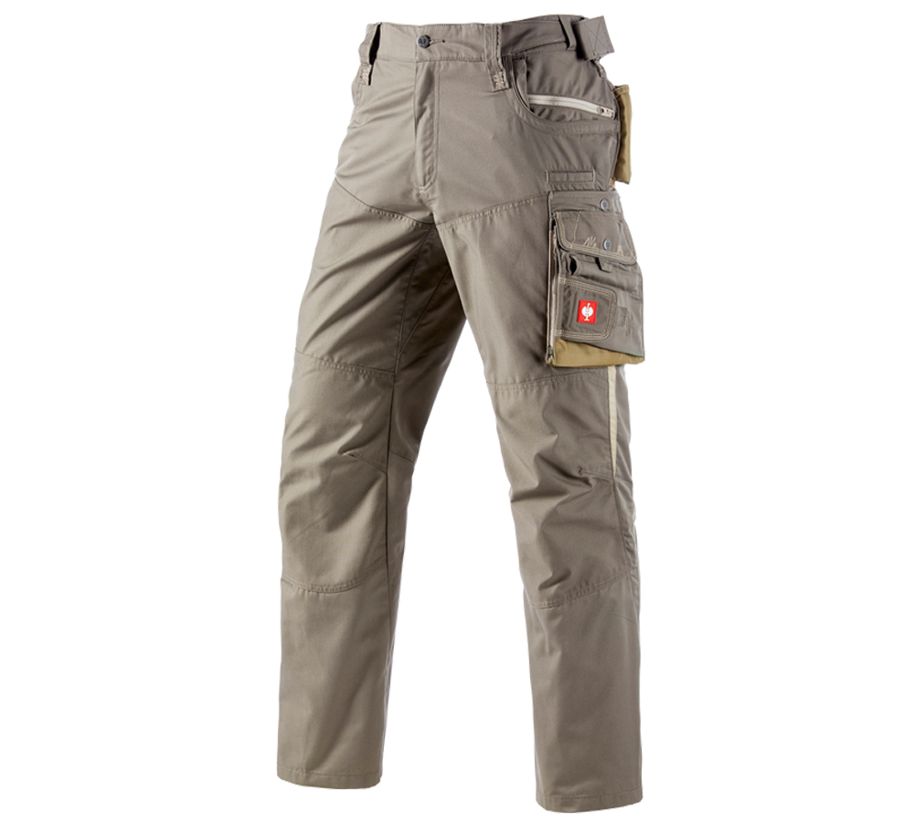 Pantalons de travail: Pantalon à taille élastique e.s.motion d’été + pierre/kaki/sable