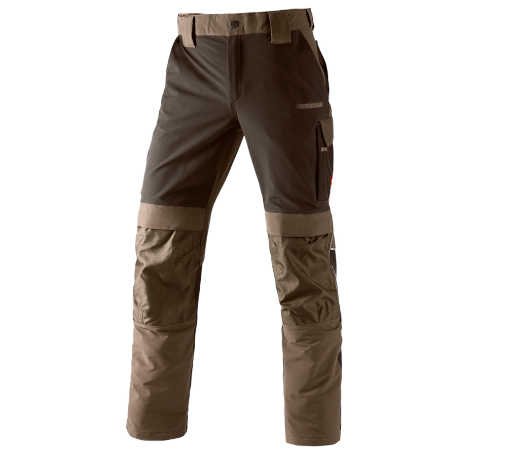 Installateurs / Plombier: Fonct. pantalon à taille élast. e.s.dynashield + noisette/marron