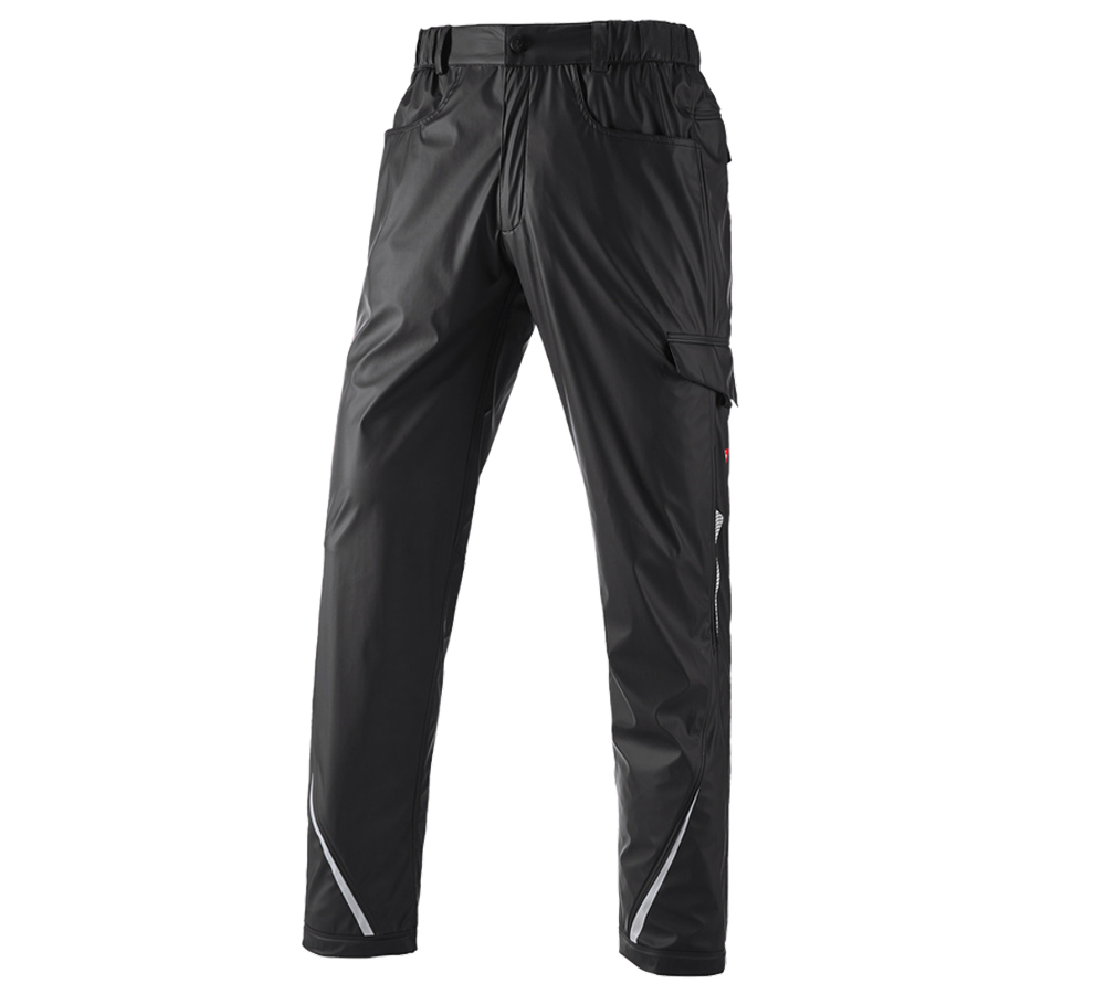 Pantalons de travail: Pantalon de pluie e.s.motion 2020 superflex + noir/platine