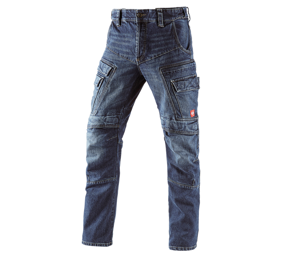 Installateurs / Plombier: e.s. Jeans de travail cargo POWERdenim + darkwashed