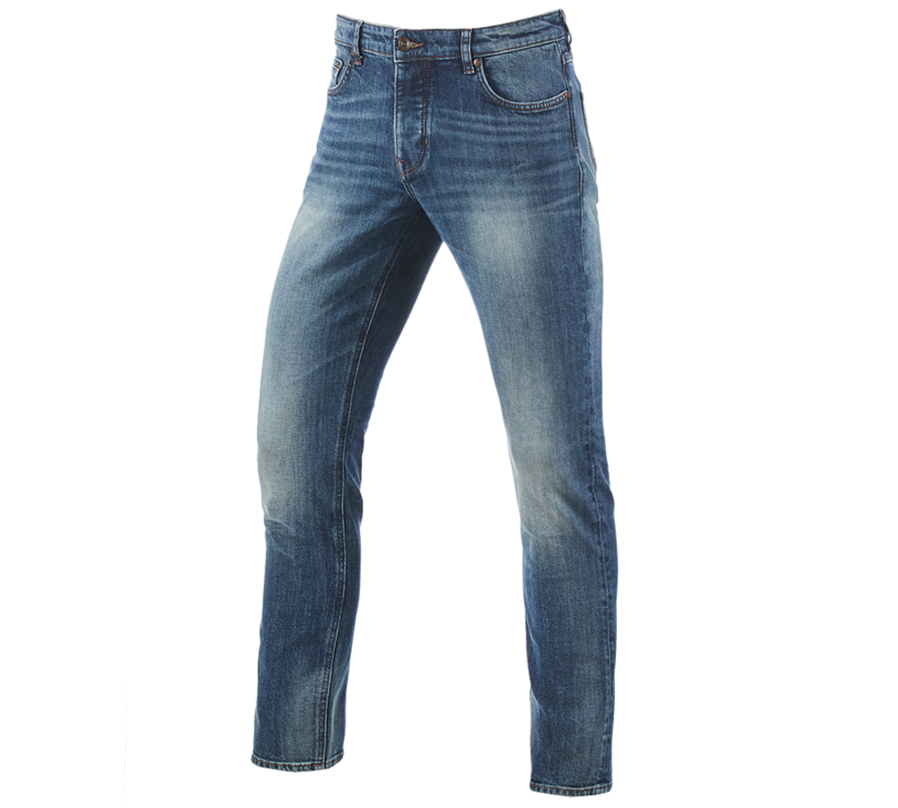 Pantalons de travail: e.s. Jeans stretch à 5 poches, slim + mediumwashed