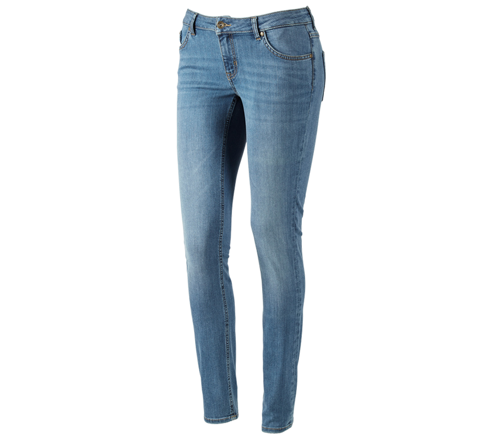 Pantalons de travail: e.s. Jeans stretch à 5 poches, femmes + stonewashed