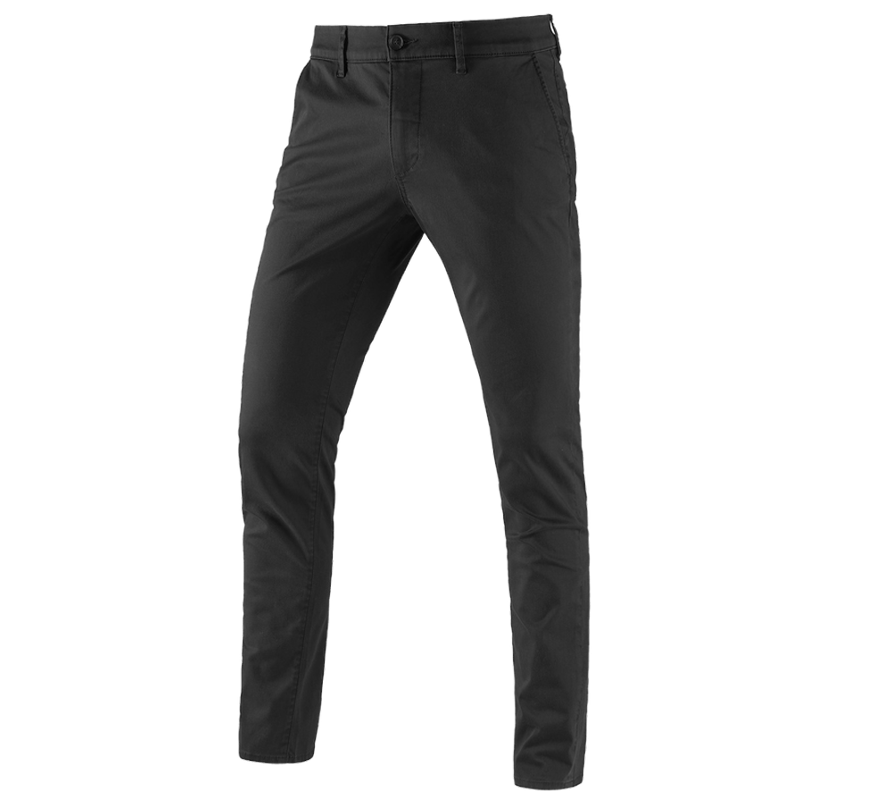 Pantalons de travail: e.s. Pantalon de travail à 5 poches Chino + noir