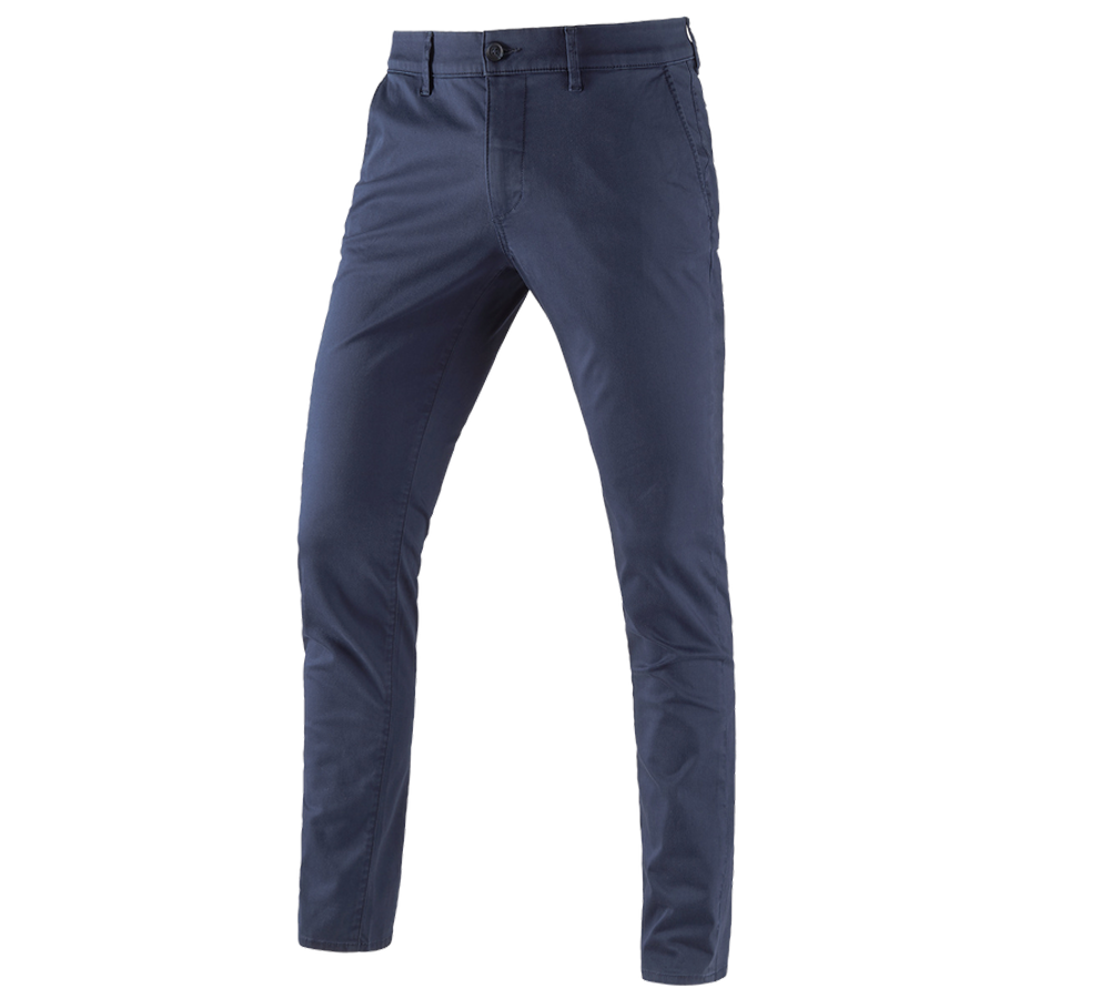 Pantalons de travail: e.s. Pantalon de travail à 5 poches Chino + bleu foncé